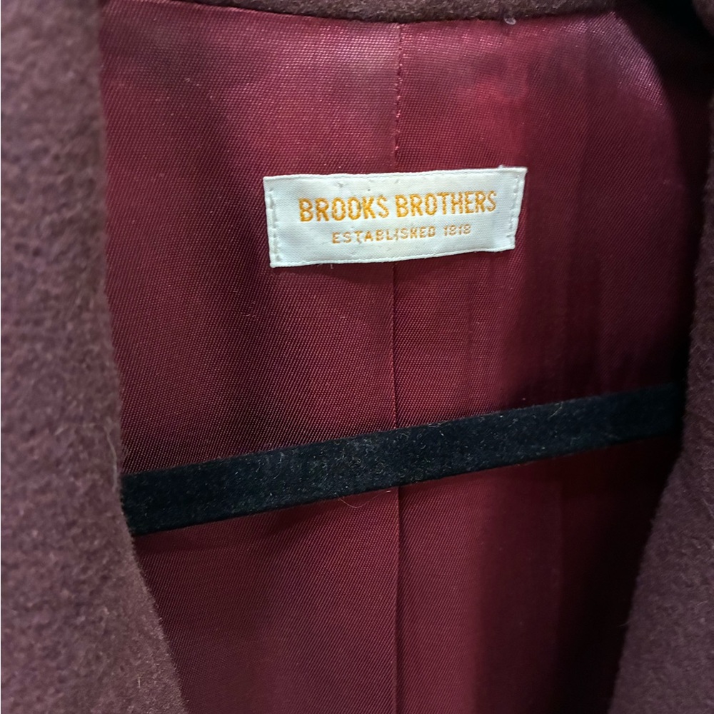 80’s Vintage Brooks Brothers Burgundy Coat 100% Camel Hair - Picture 6 of 15